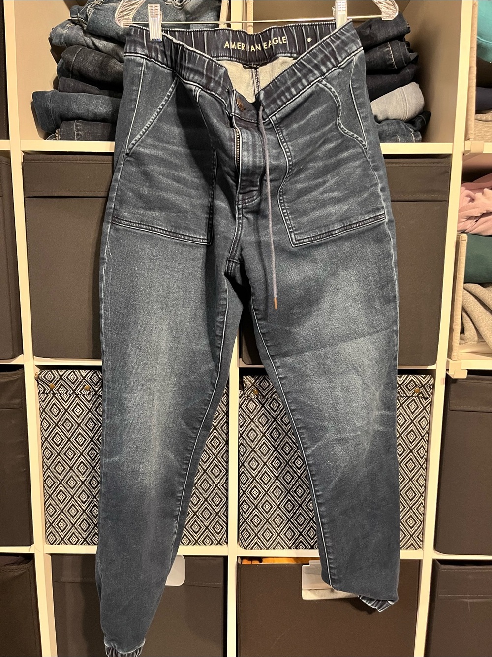 American Eagle Outfitters women’s Washed Black Slim Jogger Jeans